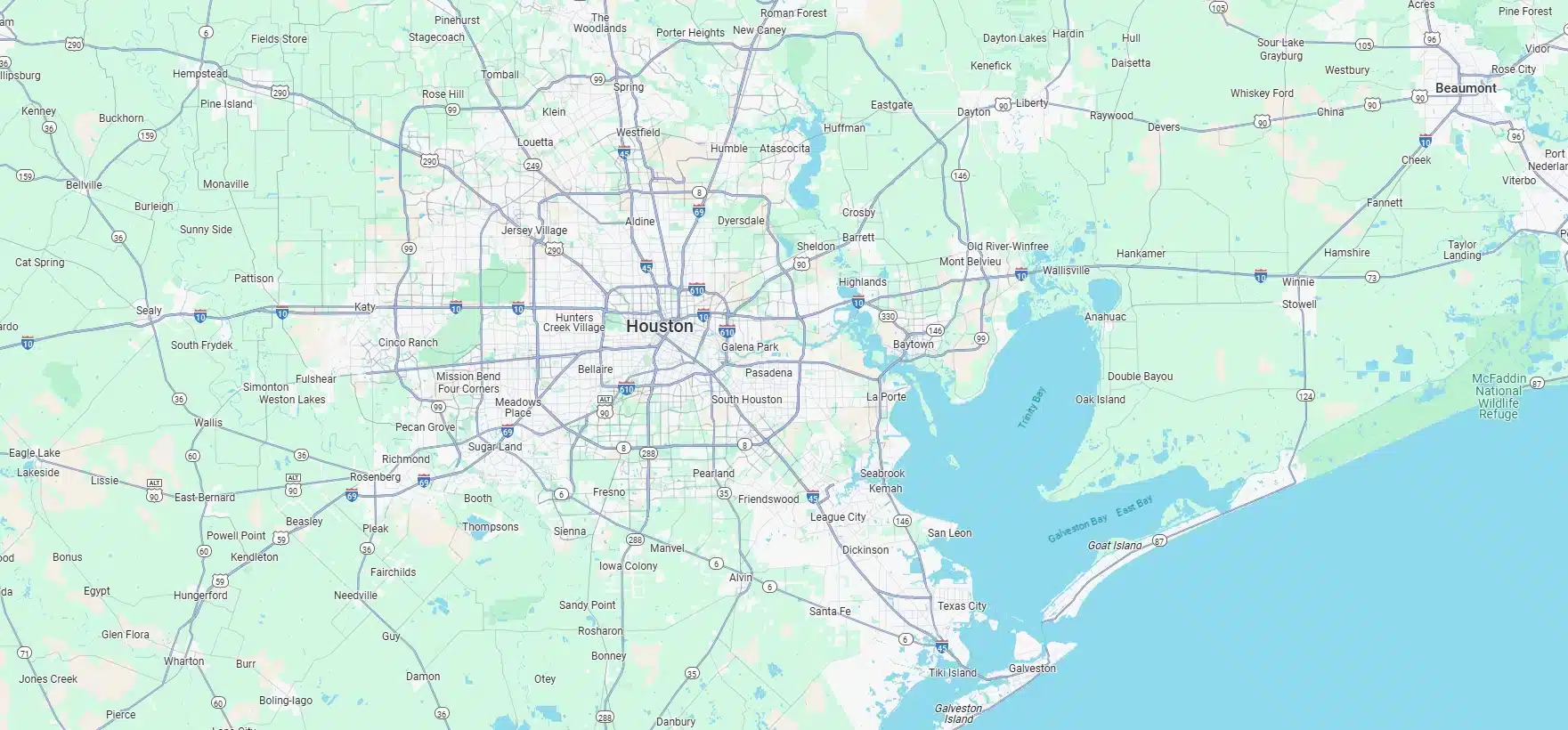 Map area for Halo Plumbing Services in Houston